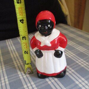 Vintage Ceramic Black Americana Woman salt or pepper shaker
